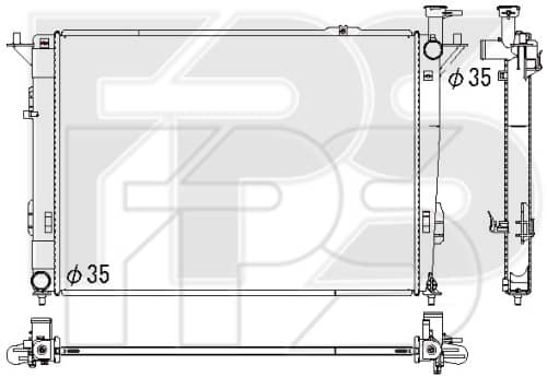Радіатор Охолодження Hyundai Santa FE 2012-2015, 253102W800, 253102W890