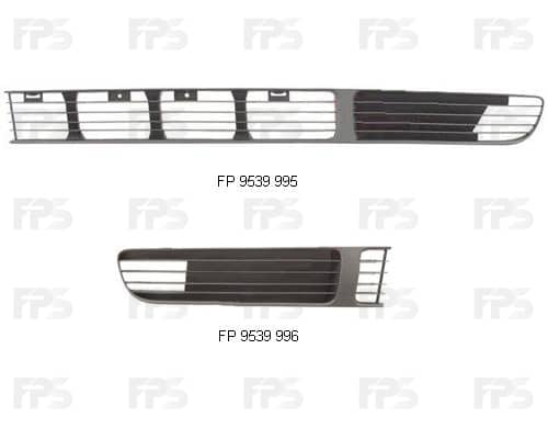 Решітка Пластикова Передня Права Volkswagen Passat 1997-2000, 3B0 853 678B B41, 3B0853678B41
