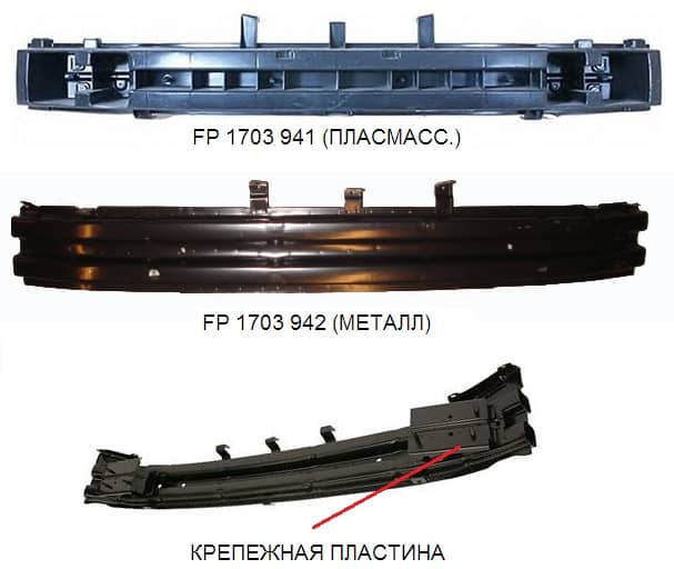 Шина Бампера Передня Права Chevrolet Aveo 2002-2008, 96481323, 96542995