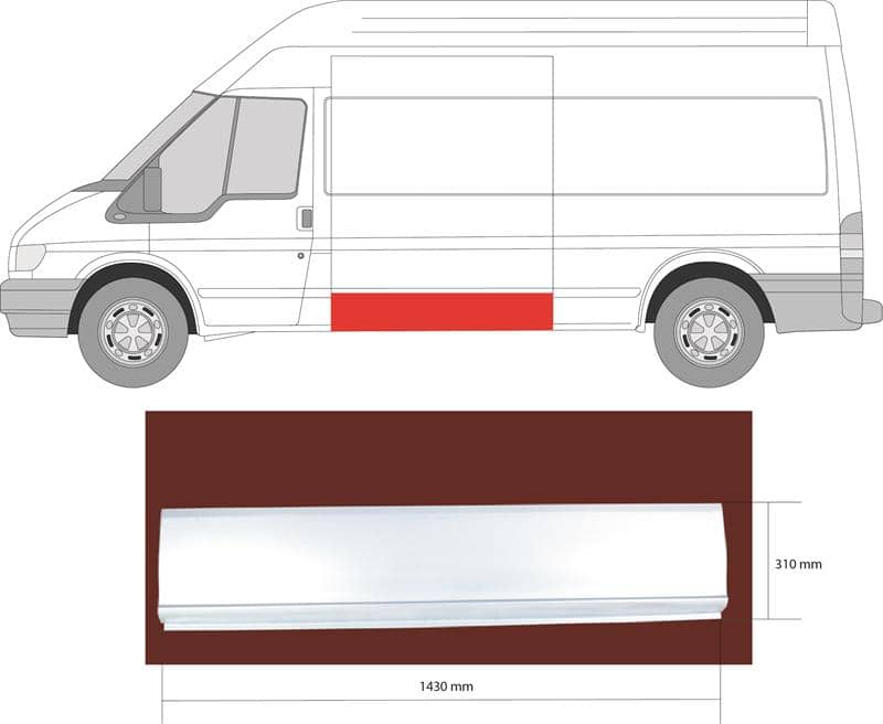 Ремчастина Металева Передня Ліва Ford Transit 2000-2006