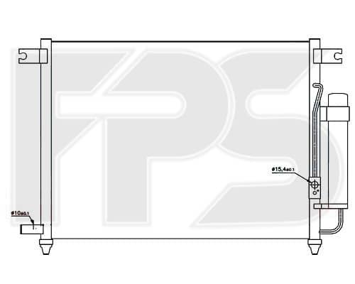 Радіатор кондиціонера Chevrolet Aveo 2002-2008, 96469289, 96539634, 96834083, 96834082