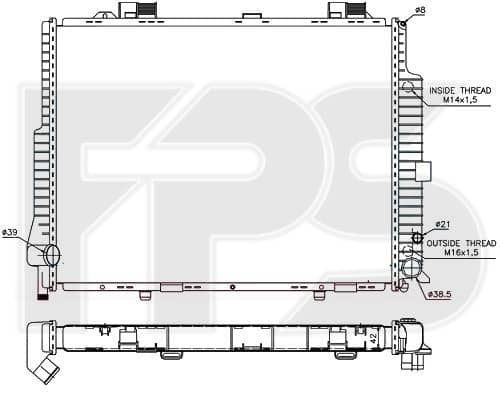 Радіатор Охолодження Mercedes-Benz E-Class 1995-1999, 210 500 47 03, A210 500 47 03