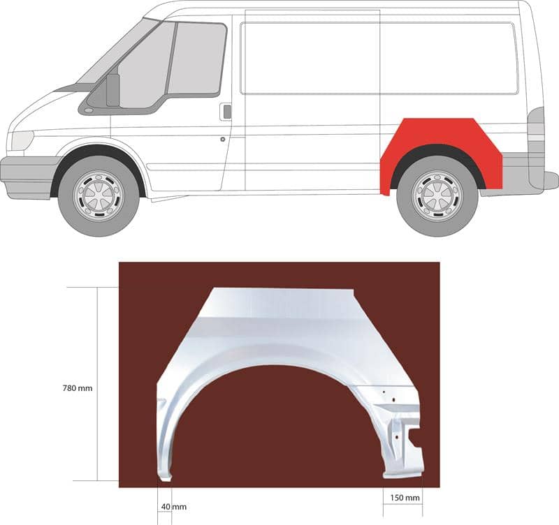 Ремчастина Металева Задня Ліва Ford Transit 2000-2006