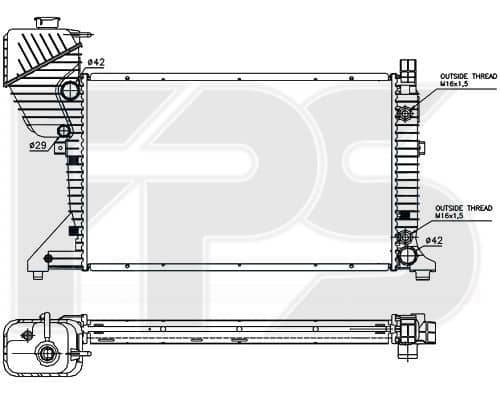 Радіатор Охолодження Mercedes-Benz Sprinter 2000-2006, 5104117AA, 5104177AA, 9015003800, A9015003800