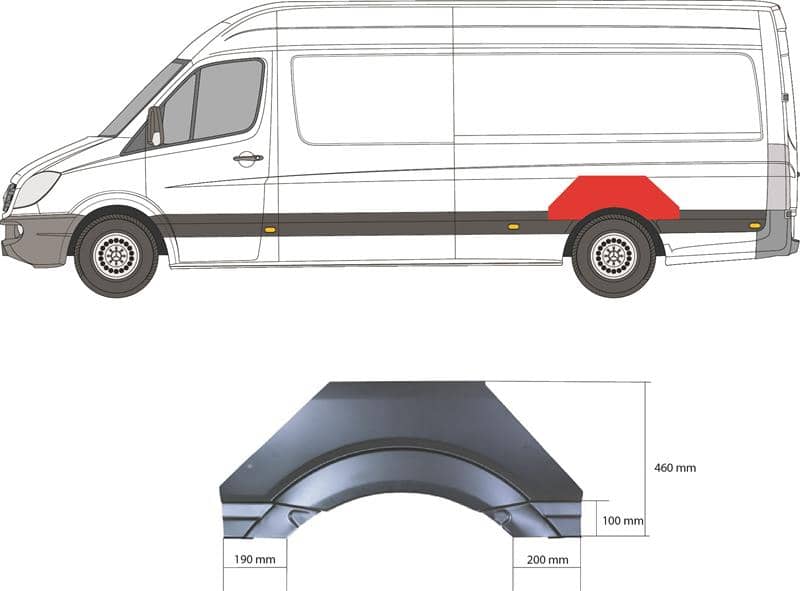 Ремчастина Металева Задня Ліва Mercedes-Benz Sprinter 2006-2013