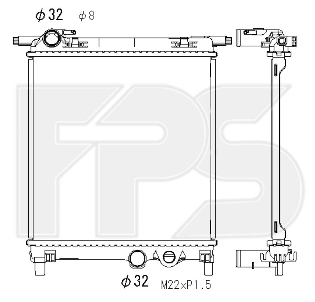 Радіатор Охолодження Seat MII 2012-2021, 1S0121253AA, 1S0121253AH, 1S0121253AL, 1S0121253AM, 1S0121253AN, 1S0121253AP, 1S0121253P, 1S0121253T