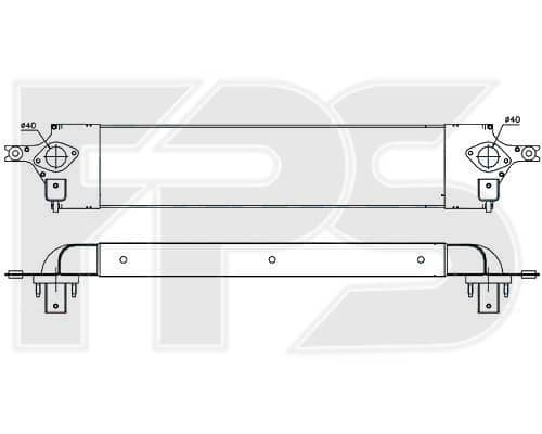 Радіатор Наддуву Nissan X-Trail 2008-2010, 144613UC0C, 14461JG70B, 14461JG70C, 144968841R