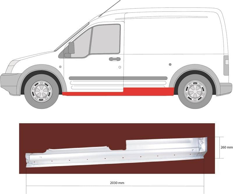 Ремчастина Металева Передня Ліва Ford Transit Connect / Tourneo Connect 2002-2009, 2T14 V10131 CA, 4 429 662