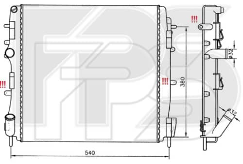 Радіатор Охолодження Renault Kangoo 2003-2008, 7701473785, 8200072713, 8200209792, 8660000490