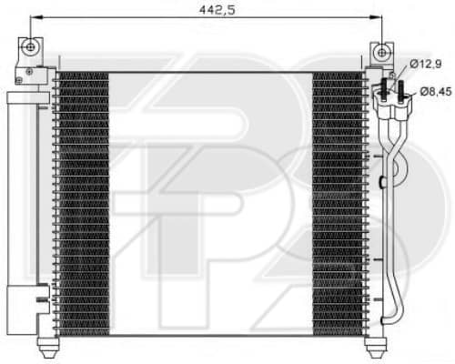 Радіатор кондиціонера Kia Picanto 2008-2011, 9760607500, 9760607550