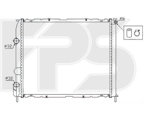Радіатор Охолодження Renault Clio 1998-2001, 7700430143, 7700430648, 7701499884, 7701499974