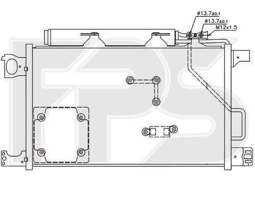 Радіатор кондиціонера Mercedes-Benz C-Class 2000-2007, 2035001654, A2035001654