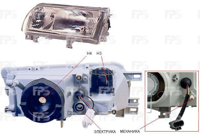 Фара Передня Передня Ліва Nissan Primera 1991-1996, B606070J15