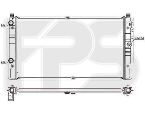 Радіатор Охолодження Volkswagen Transporter 1996-2003, 7D0121253, 7D0121253C
