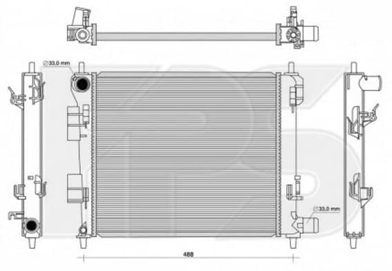 Радіатор Охолодження Hyundai i10 2014-2019, 25310B9000, 25310B9100