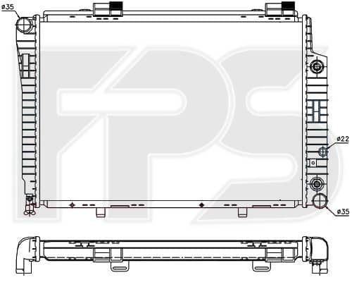 Радіатор Охолодження Mercedes-Benz E-Class 1995-1999, 2025003203, 2025003703, A2025003203, A2025003703