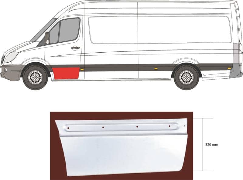 Ремчастина Металева Передня Ліва Mercedes-Benz Sprinter 2006-2013