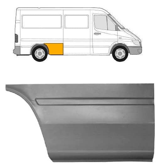 Ремчастина Металева Задня Права Mercedes-Benz Sprinter 1995-2000