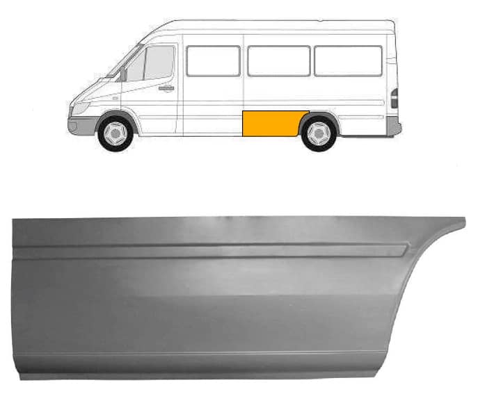 Ремчастина Металева Задня Ліва Mercedes-Benz Sprinter 1995-2000