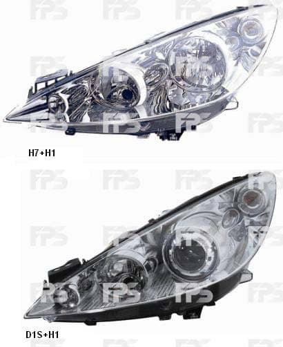 Фара Передня Передня Ліва Peugeot 308 2008-2011, 1627682480, 6208F5