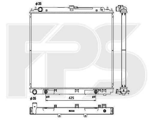 Радіатор Охолодження Nissan Navara 2005-2013, 21410EB00B, 21410EB30A, 21410EB31A, 21410EB31B, 21460EB30A, 21460EB31A, 21460EB31B