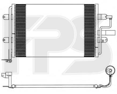 Радіатор кондиціонера Volkswagen Bora 1999-2005, 1J0820411H, 1J0820413G, 1J0820413H, 1J0820413P