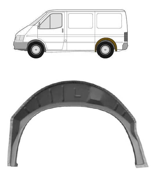 Ремчастина Металева Задня Ліва Ford Transit 1992-1995, 1027766, 1095274, 6678073, P92VBV27701BA, P96VBV27701BB