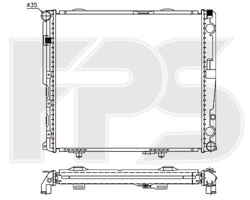 Радіатор Охолодження Mercedes-Benz 124 1984-1996, 1245000903, 1245002103, 1245009503, A1245000903, A1245002103, A1245009503