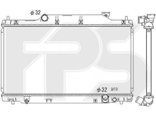 Радіатор Охолодження Honda Civic 2000-2005, 19010PRA003