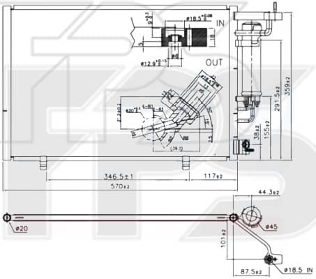 Радіатор кондиціонера Ford Fiesta 2013-2019, 1834039, ET7119710BA