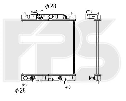 Радіатор Охолодження Nissan Micra 1992-2002, 214601F515, 214601F516, 214605F600, 214605F615, 2146097B00, 2146097B15