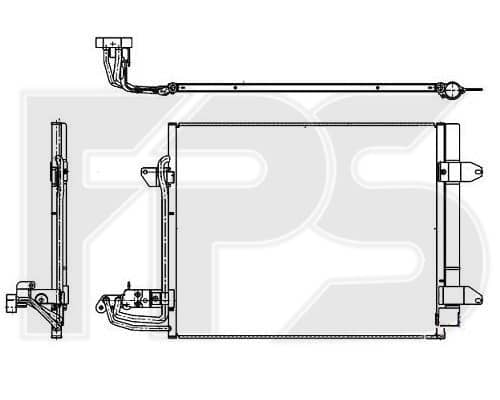 Радіатор кондиціонера Volkswagen Caddy 2004-2010, 1T0820411A, 1T0820411B, 1T0820411C, 1T0820411E, 1TD820411B