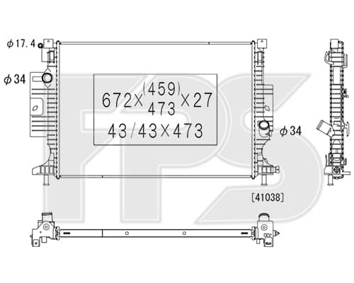 Радіатор Охолодження Ford C-MAX 2010-2015, 1857556, 1920192, 2237092, 2439725, EJ738005AF, EJ738005AG, EJ738005AH, EJ738005CA