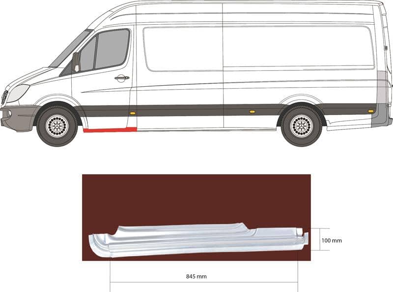 Ремчастина Металева Передня Ліва Mercedes-Benz Sprinter 2006-2013