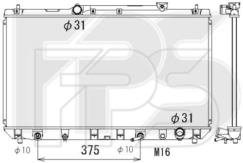 Радіатор Охолодження Toyota Camry 1997-2001, 1640003140, 1640003141, 1640003142, 1640003150, 1640003151, 1640003152, 164007A290, 164007A291, 164007A300, 164007A301, 164007A310, 164007A311, 164000A190, 164000A200, 164000A260, 164000A270, 1640020161, 16410YZZAA, 16410YZZAB, 16410YZZAC