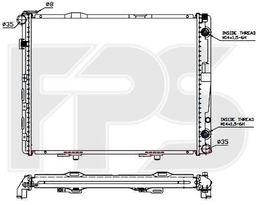 Радіатор Охолодження Mercedes-Benz 124 1984-1996, 1245000302, 1245001402, 1245005103, A1245000302, A1245001402, A1245005103