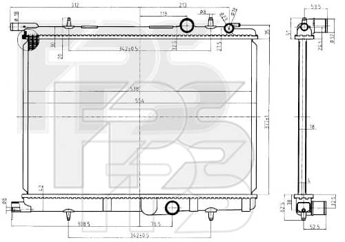 Радіатор Охолодження Citroen Berlingo 1997-2002, 133083, 1330G2, 1330R4, 1330T6, 1330V5, 1330Y6, 133315, 133316, 133373, 133384, 133385, 96585365, 9658536580