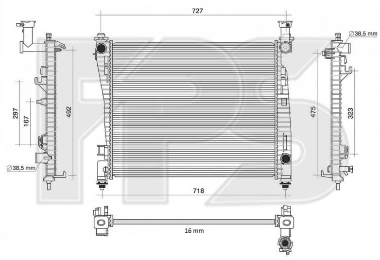 Радіатор Охолодження Jeep Grand Cherokee 2011-2013, 52014529AB, 55038185AE, K52014529AB, K55038185AE