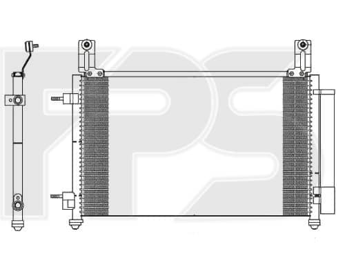 Радіатор кондиціонера Chevrolet Spark 2005-2009, 94532313, 95326303, 95961966, 96591582, 96658674, 96663729, 96851100