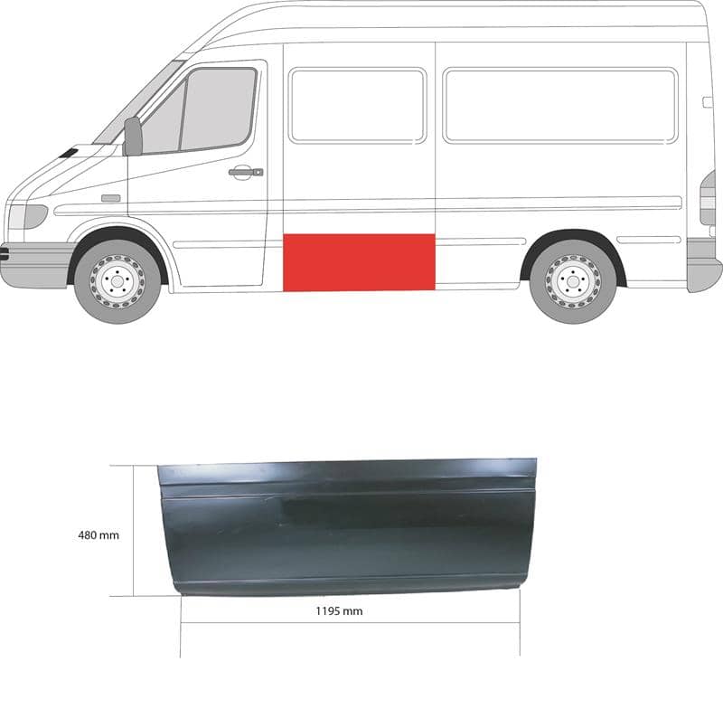 Ремчастина Металева Передня Ліва Mercedes-Benz Sprinter 1995-2000