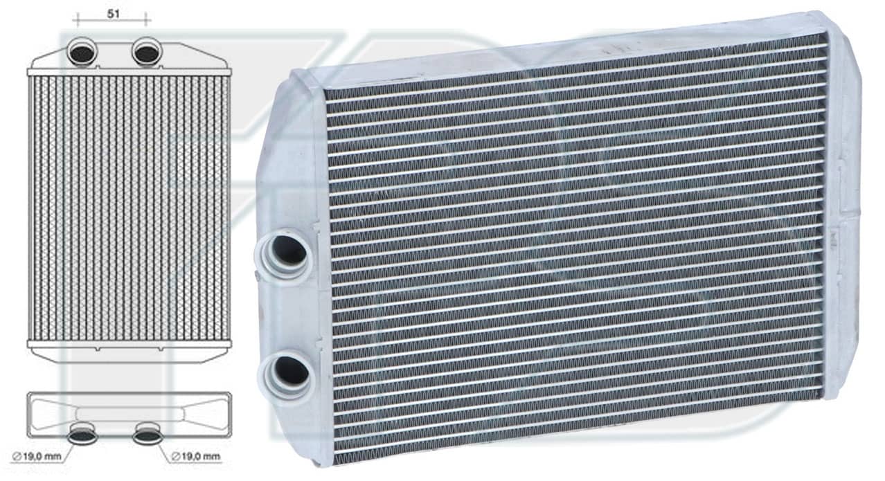 Радіатор Пічки Mercedes-Benz Citan 2012-2021, 2711500Q0G, 4158304300, 4419679, 7701209819, 93197775, A4158304300