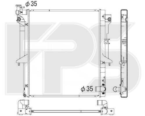 Радіатор Охолодження Mitsubishi L200 2005-2015, 1350A479, 1350A922, MN135032