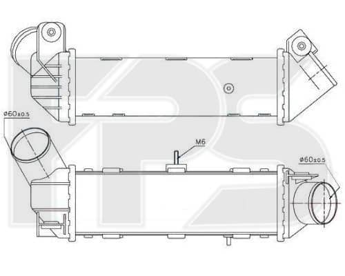 Радіатор Наддуву Seat Ibiza / Cordoba / Inca 1999-2002, 6K0145805C, 6K0145805E, 6K0145805F