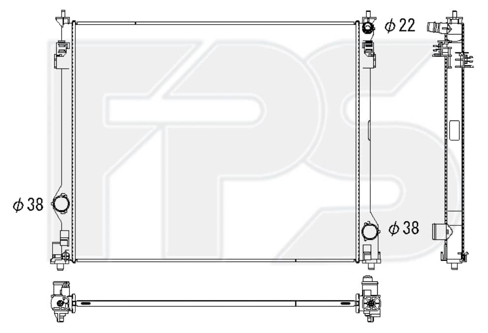 Радіатор Охолодження Toyota Highlander 2019-2024, 16400F0080, 16400V2010