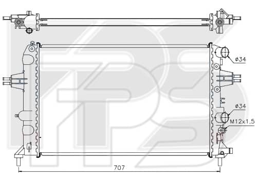 Радіатор Охолодження Opel Astra 1998-2009, 1300258, 1300409, 13150405, 24448943, 93174532, 93174632, 93177122