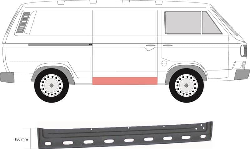 Ремчастина Металева Передня Права Volkswagen Transporter 1980-1991