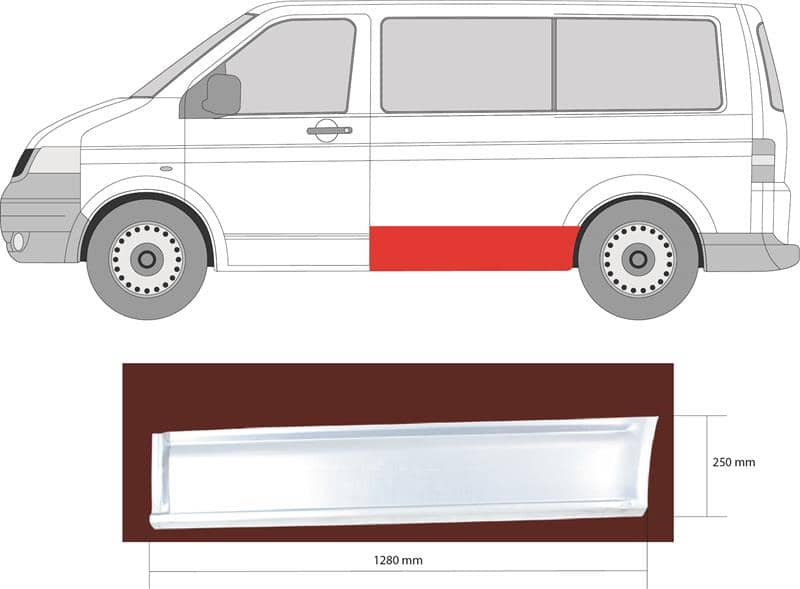 Ремчастина Металева Передня Ліва Volkswagen Transporter 2003-2009