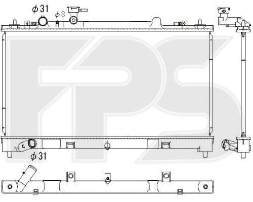 Радіатор Охолодження Mazda 6 2008-2010, L3R415200, L3R415200B, L3R415200C, L3R415200D, L51015200C