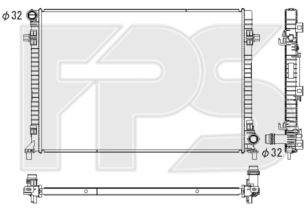Радіатор Охолодження Volkswagen Atlas 2020-2023, 3QF121251D, 3QG121251