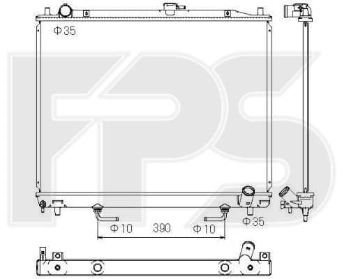 Радіатор Охолодження Mitsubishi Pajero 2000-2002, 1350A154, 1350A155, MR404689, MR404690, MR529225, MR529226, MR968055, MR968059, MR968129, MR968133, MR968285, MR968289, MR968748